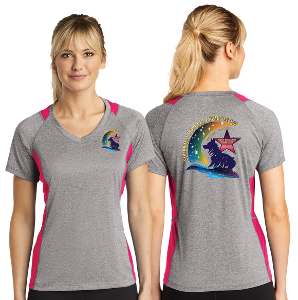 SEREG/Sport Tek Ladies Heather Colorblock Contender VNeck Tee/LST361/