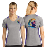 SEREG/Sport Tek Ladies Heather Colorblock Contender VNeck Tee/LST361/