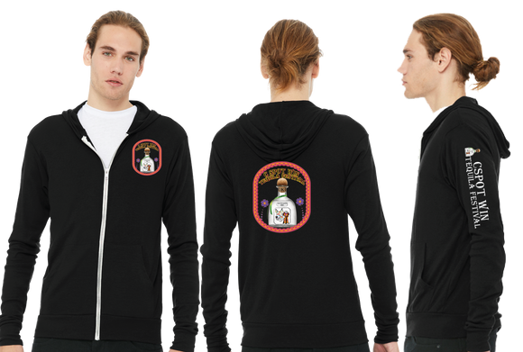 TEQ24/Unisex Triblend Lightweight Full Zip Hooded Long Sleeve Tee/3939