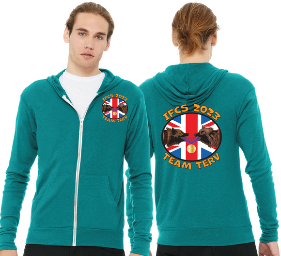 TTERV/Unisex Triblend Lightweight Full Zip Hooded Long Sleeve Tee/3939/