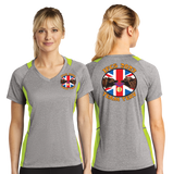 TTERV/Sport Tek Ladies Heather Colorblock Contender VNeck Tee/LST361/