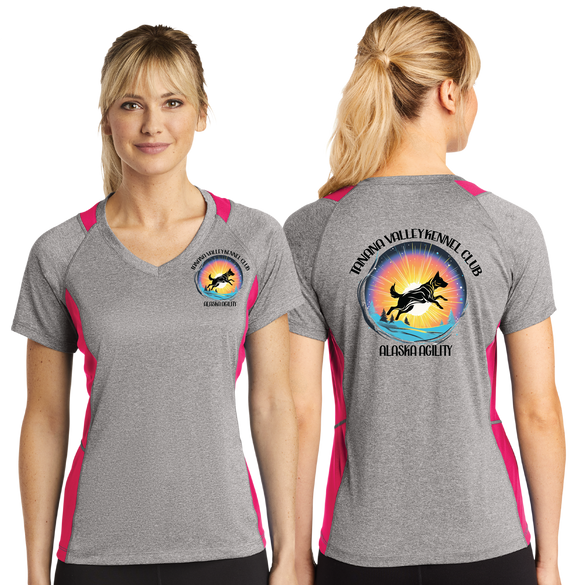 TVKC/Sport Tek Ladies Heather Colorblock Contender VNeck Tee/LST361/