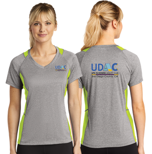 UDAC/Sport Tek Ladies Heather Colorblock Contender VNeck Tee/LST361/