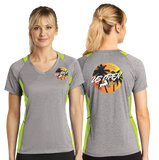 USO23/Sport Tek Ladies Heather Colorblock Contender VNeck Tee/LST361/