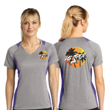 USO23/Sport Tek Ladies Heather Colorblock Contender VNeck Tee/LST361/