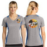 USO23/Sport Tek Ladies Heather Colorblock Contender VNeck Tee/LST361/