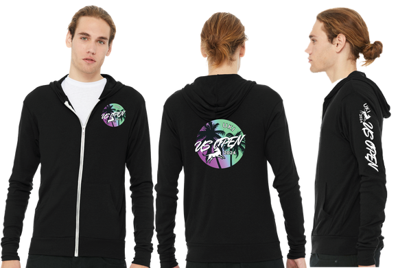 USO24/Unisex Triblend Lightweight Full Zip Hooded Long Sleeve Tee/3939