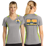 WCC23/Sport Tek Ladies Heather Colorblock Contender VNeck Tee/LST361/