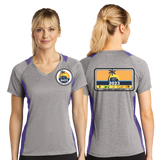 WCC23/Sport Tek Ladies Heather Colorblock Contender VNeck Tee/LST361/