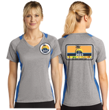 WCC23/Sport Tek Ladies Heather Colorblock Contender VNeck Tee/LST361/