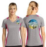 WCO23/Sport Tek Ladies Heather Colorblock Contender VNeck Tee/LST361/