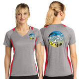 WCO23/Sport Tek Ladies Heather Colorblock Contender VNeck Tee/LST361/