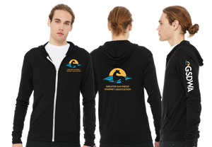 WHIP/Unisex Triblend Lightweight Full Zip Hooded Long Sleeve Tee/3939