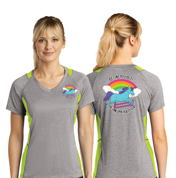 ZUISC/Sport Tek Ladies Heather Colorblock Contender VNeck Tee/LST361/