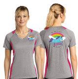 ZUISC/Sport Tek Ladies Heather Colorblock Contender VNeck Tee/LST361/