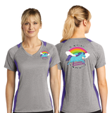 ZUISC/Sport Tek Ladies Heather Colorblock Contender VNeck Tee/LST361/