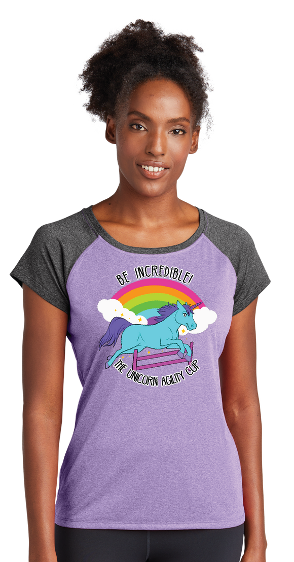 UZISC/Ladies Heather On Heather Contender Scoop Neck Tee/LST362/