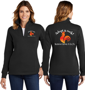 Adopt A Cock Ladies 9oz 1/4-Zip Sweatshirt LST253