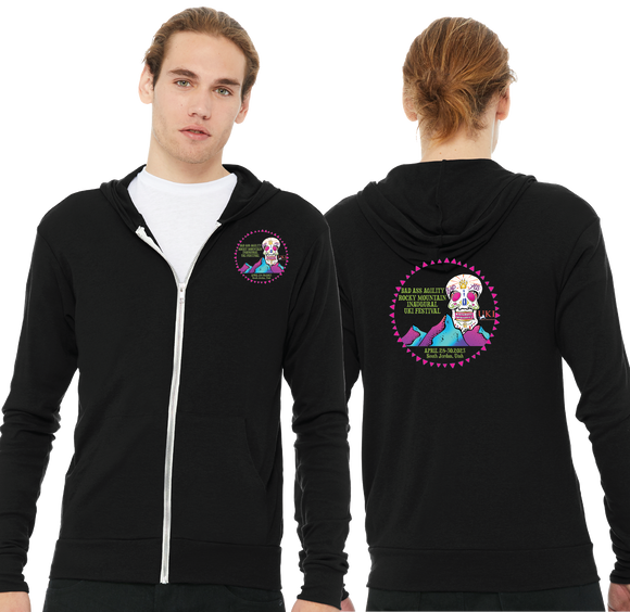 BAA/Unisex Triblend Lightweight Full Zip Hooded Long Sleeve Tee/3939/