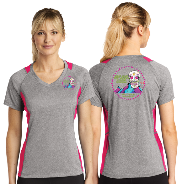 BAA/Sport Tek Ladies Heather Colorblock Contender VNeck Tee/LST361/