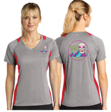 BAA/Sport Tek Ladies Heather Colorblock Contender VNeck Tee/LST361/