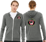 Butter/Unisex Triblend Lightweight Full Zip Hooded Long Sleeve Tee/3939/