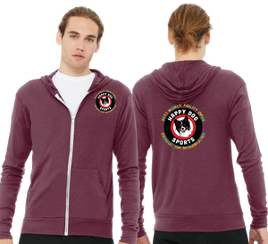 Butter/Unisex Triblend Lightweight Full Zip Hooded Long Sleeve Tee/3939/