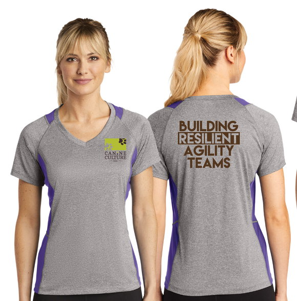 CCUL/Sport-Tek Ladies Heather Colorblock Contender VNeck Tee/LST361/