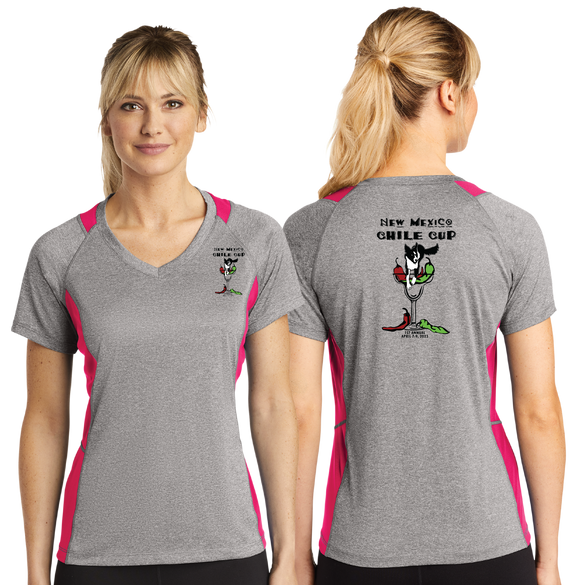 CHI/Sport Tek Ladies Heather Colorblock Contender VNeck Tee/LST361/