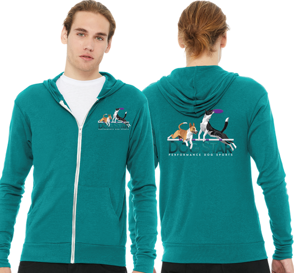 DStar/Unisex Triblend Lightweight Full Zip Hooded Long Sleeve Tee/3939/