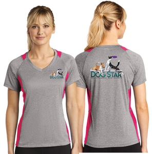 DStar/Sport-Tek® Ladies Heather Colorblock Contender™ V-Neck Tee/LST361/