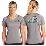 DStar/Sport-Tek® Ladies Heather Colorblock Contender™ V-Neck Tee/LST361/