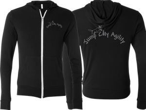 Jump City Agility Unisex Triblend Lightweight Full-Zip Hooded Long Sleeve Tee