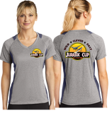 JCUP/Sport-Tek® Ladies Heather Colorblock Contender™ V-Neck Tee/LST361/