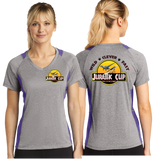 JCUP/Sport-Tek® Ladies Heather Colorblock Contender™ V-Neck Tee/LST361/