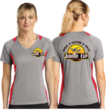 JCUP/Sport-Tek® Ladies Heather Colorblock Contender™ V-Neck Tee/LST361/