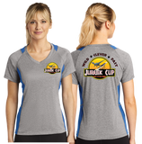 JCUP/Sport-Tek® Ladies Heather Colorblock Contender™ V-Neck Tee/LST361/