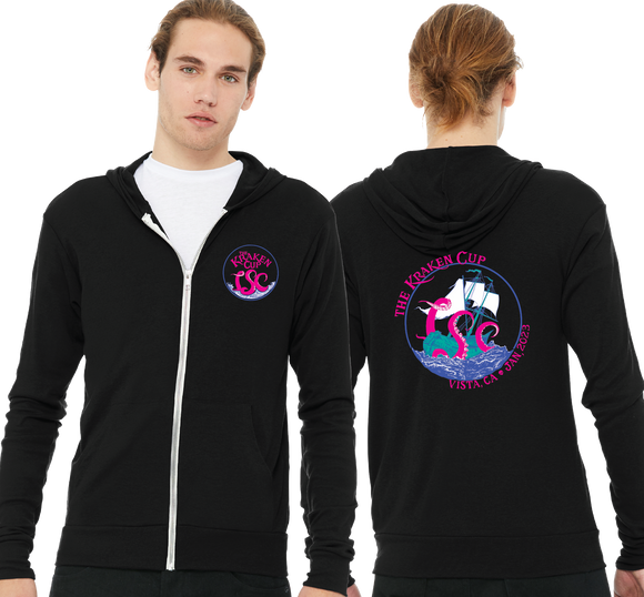 KC/Unisex Triblend Lightweight Full Zip Hooded Long Sleeve Tee/3939/