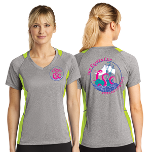 KC/Sport Tek Ladies Heather Colorblock Contender VNeck Tee/LST361/