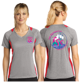 KC/Sport Tek Ladies Heather Colorblock Contender VNeck Tee/LST361/
