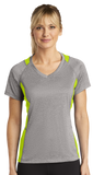 MHDSUKI/Sport Tek Ladies Heather Colorblock Contender VNeck Tee/LST361/