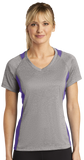 MHDSUKI/Sport Tek Ladies Heather Colorblock Contender VNeck Tee/LST361/