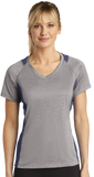 MHDSUKI/Sport Tek Ladies Heather Colorblock Contender VNeck Tee/LST361/