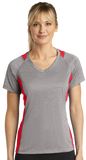 MHDSUKI/Sport Tek Ladies Heather Colorblock Contender VNeck Tee/LST361/