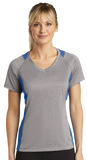 MHDSUKI/Sport Tek Ladies Heather Colorblock Contender VNeck Tee/LST361/