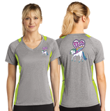 PNWUKI/Sport-Tek® Ladies Heather Colorblock Contender™ V-Neck Tee/LST361/