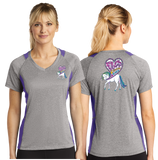 PNWUKI/Sport-Tek® Ladies Heather Colorblock Contender™ V-Neck Tee/LST361/