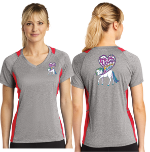 PNWUKI/Sport-Tek® Ladies Heather Colorblock Contender™ V-Neck Tee/LST361/