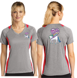 PNWUKI/Sport-Tek® Ladies Heather Colorblock Contender™ V-Neck Tee/LST361/