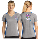 PNWUKI/Sport-Tek® Ladies Heather Colorblock Contender™ V-Neck Tee/LST361/